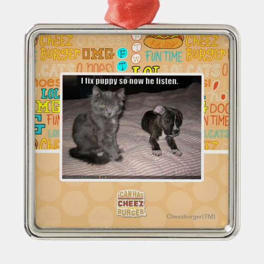 Ik repareer puppy metalen ornament (Voorkant)