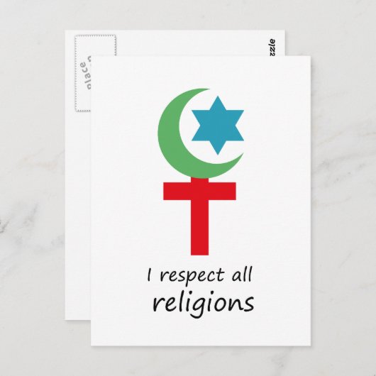 ik respecteer alle religies . png briefkaart (Voorkant / Achterkant)