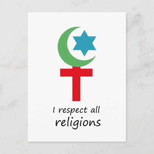 ik respecteer alle religies . png briefkaart (Voorkant)
