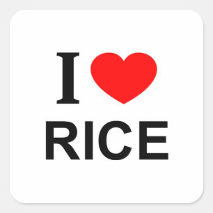 Ik ❤️ RICE Ik hou van RICE Ik HEART RICE Vierkante Sticker