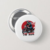 IK RIDE � Motorfiets Ronde Button 5,7 Cm (Voorkant /achterkant)