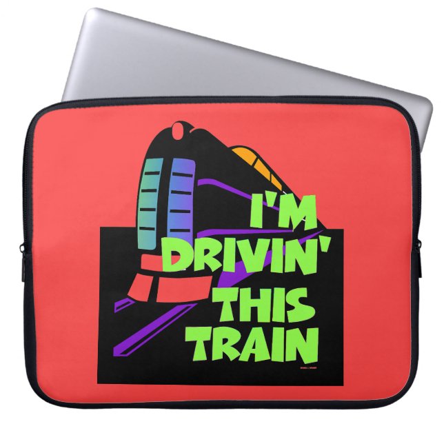 Ik rij deze rode trein laptop sleeve (Voorkant)