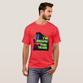 Ik rij deze trein heren rood t-shirt (Voorkant volledig)