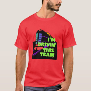 Ik rij deze trein heren rood t-shirt