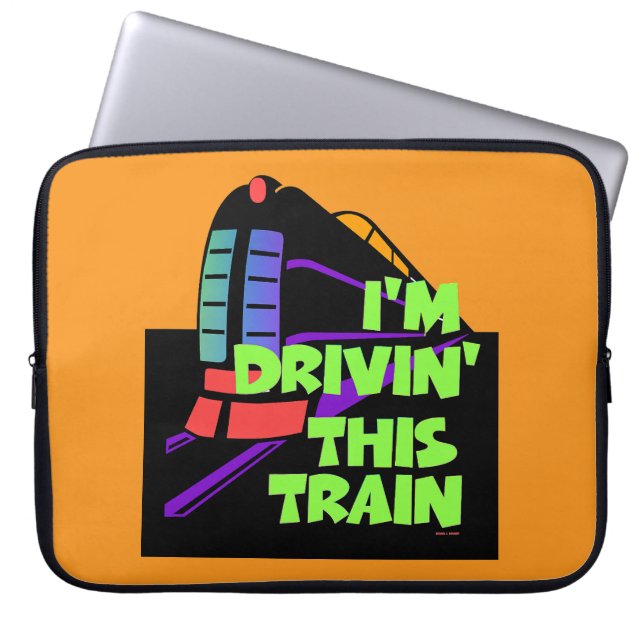 Ik rij deze trein oranje   laptop sleeve (Voorkant)