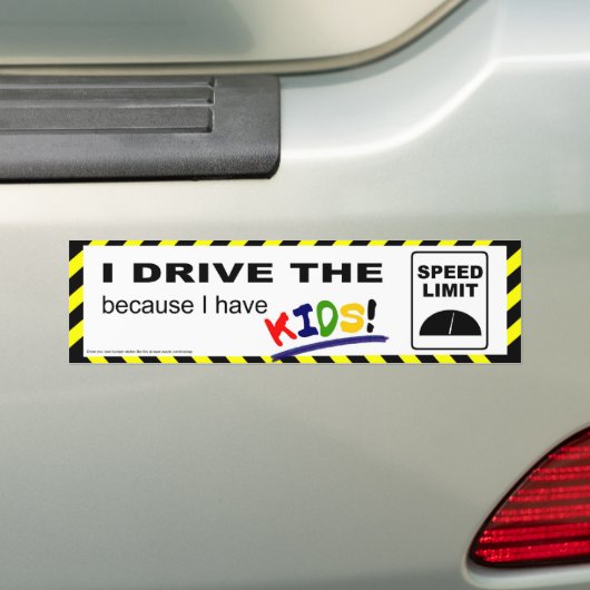 Ik rijd de snelheidslimiet... bumpersticker (Op auto)