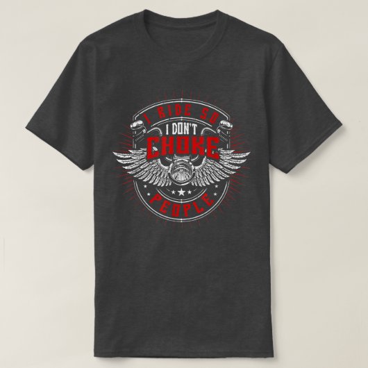 Ik rijd dus ik koos geen mensen, motorfietsen, bik t-shirt (Design voorkant)