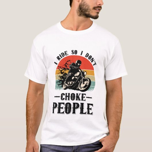 Ik rijd dus ik verkies geen motorfietser t-shirt (Voorkant)