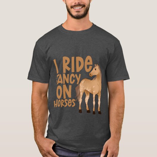 Ik rijd Fancy op Horses Retro T-shirt (Voorkant)