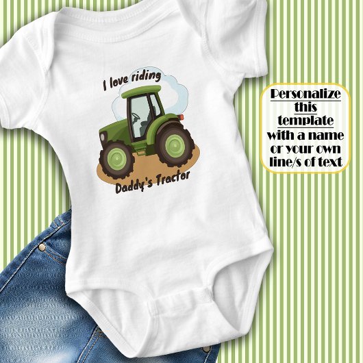 Ik rijd graag op papa's tractor romper