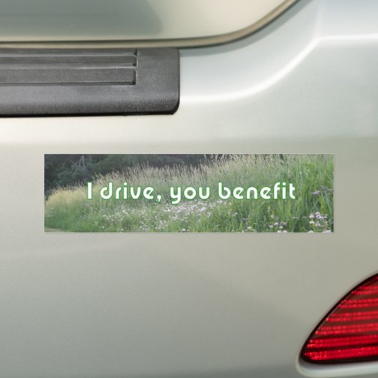 Ik rijd je voordeel bumpersticker (Op auto)