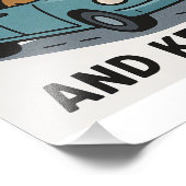 Ik rijd langs dinosaurussen en ga door foto afdruk (Hoek)