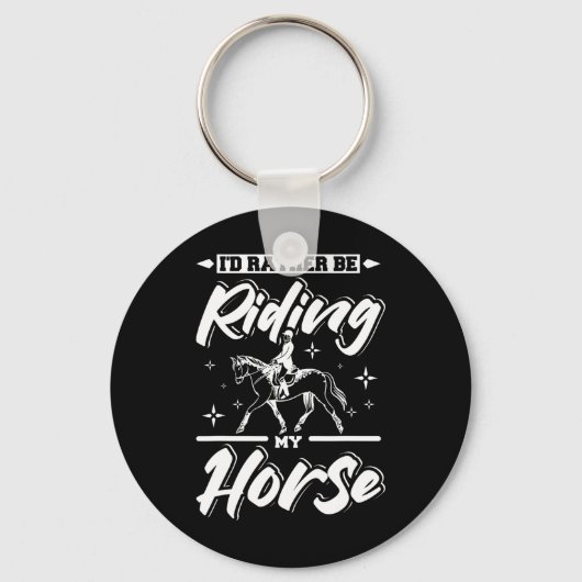 Ik rijd liever mijn paard. sleutelhanger (Voorkant)