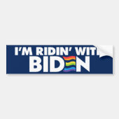 Ik rijd met Biden 2024 LGBTQ Bumpersticker (Voorkant)