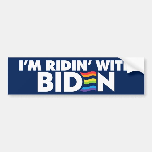 Ik rijd met Biden 2024 LGBTQ Bumpersticker (Voorkant)
