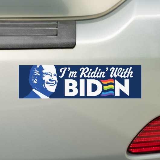 Ik rijd met Biden 2024 LGBTQ Bumpersticker (Op auto)