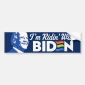 Ik rijd met Biden 2024 LGBTQ Bumpersticker (Voorkant)