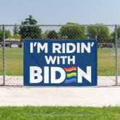 Ik rijd met Biden 2024 LGBTQ Spandoek (Insitu)