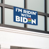 Ik rijd met Biden 2024 LGBTQ Spandoek (Buitenkant Gebouw)