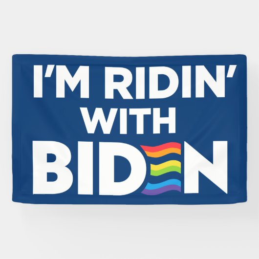 Ik rijd met Biden 2024 LGBTQ Spandoek (Horizontaal)
