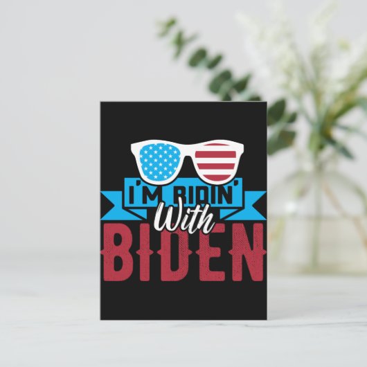 Ik rijd met Biden Briefkaart (Staand voorkant)