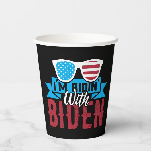 Ik rijd met Biden Papieren Bekers (Achterkant)