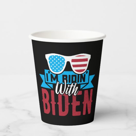 Ik rijd met Biden Papieren Bekers (Voorkant)