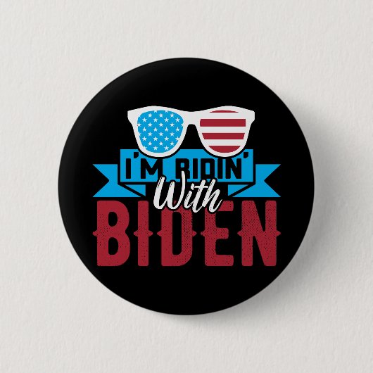 Ik rijd met Biden Ronde Button 5,7 Cm (Voorkant)
