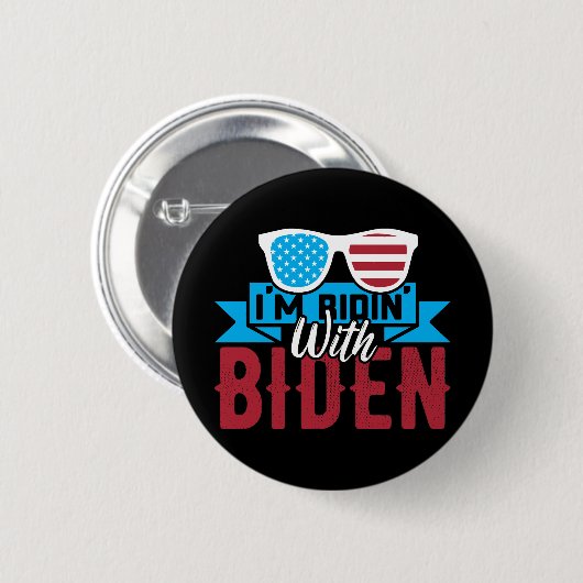 Ik rijd met Biden Ronde Button 5,7 Cm (Voorkant /achterkant)