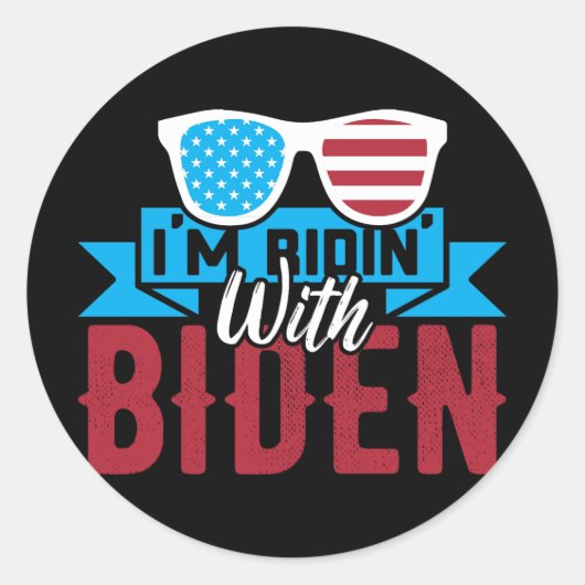 Ik rijd met Biden Ronde Sticker (Voorkant)