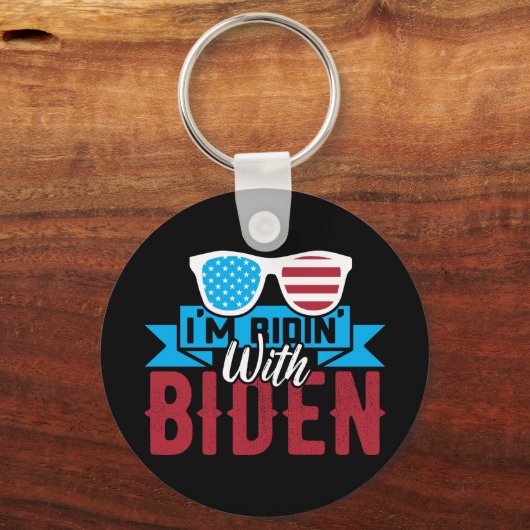 Ik rijd met Biden Sleutelhanger (Achterkant)