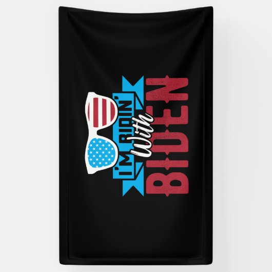 Ik rijd met Biden Spandoek (Verticaal)