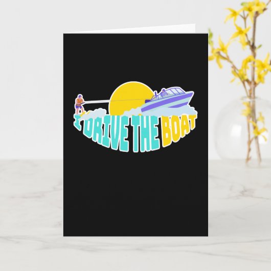 Ik rijd met de boot Waterskiing Kaart (Gele Bloem)