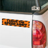 Ik rijd met de snelheidslimiet oranje zwarte bumpe bumpersticker (Op Truck)