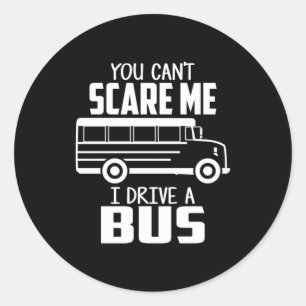 Ik rijd met een bus ronde sticker