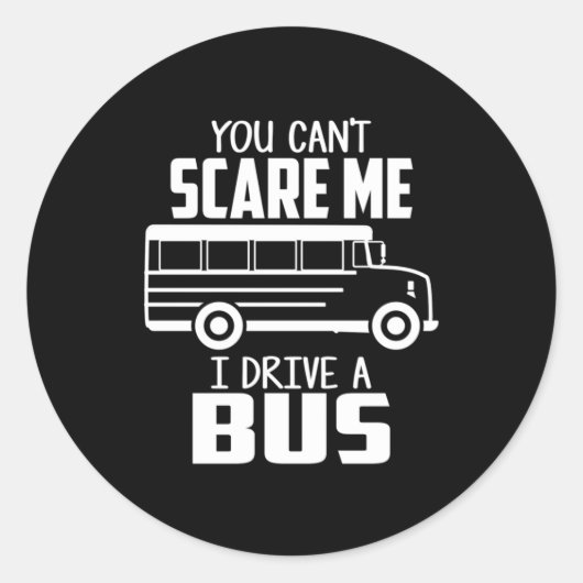 Ik rijd met een bus ronde sticker (Voorkant)
