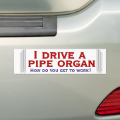 Ik rijd met een pijplijn-orgaan-bumper-sticker bumpersticker (Op auto)
