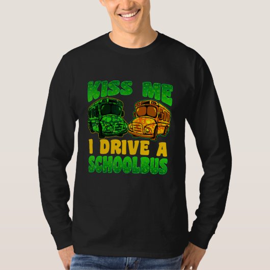 Ik rijd met schoolbus St Patrick's Day Shamroc T-shirt (Voorkant)