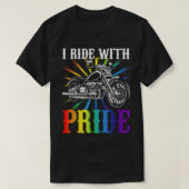 Ik rijd met trots, homoseksuele fietser, regenboog t-shirt (Design voorkant)