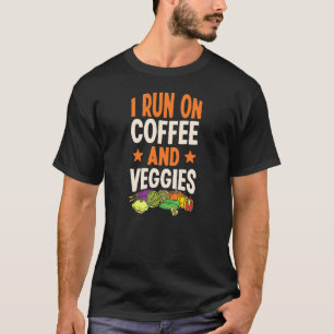 Ik Rijd Op Koffie En Groenten Sla Komkommer Vegani T-shirt