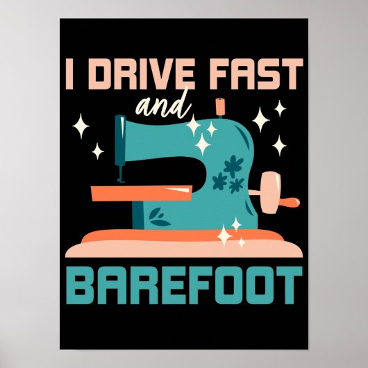 Ik rijd snel en barefoot, cadeaunaaien poster (Voorkant)