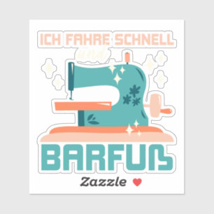 Ik rijd snel en barefoot, cadeaunaaien sticker