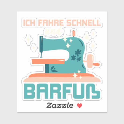 Ik rijd snel en barefoot, cadeaunaaien sticker (Vel)