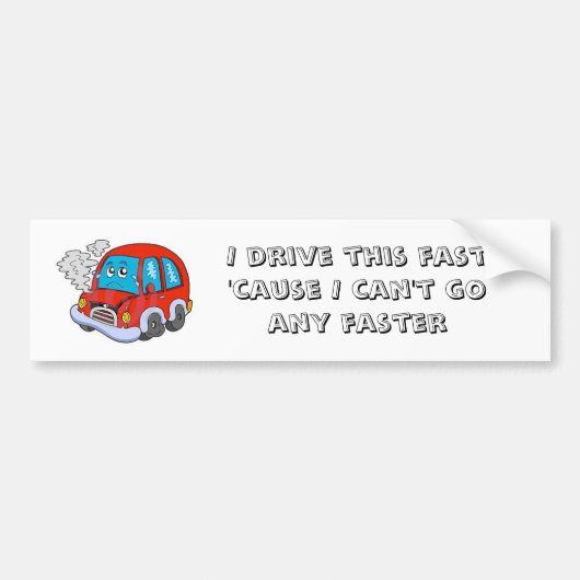 Ik rijd zo hard bumpersticker (Voorkant)