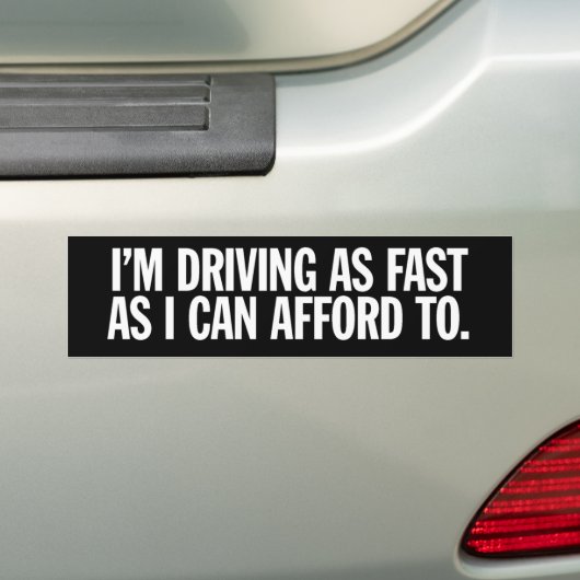 Ik rijd zo snel... bumpersticker (Op auto)