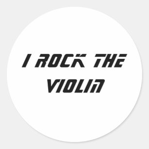 Ik rock de viool ronde sticker