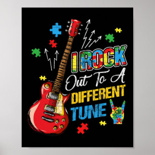 Ik rock uit naar een andere melodie Autisme bewust Poster