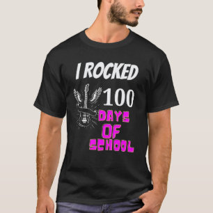 Ik Rockte 100 Dagen School Gitaar Muziek Student T T-shirt