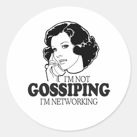 IK RODDEL NIET, IK NETWERK RONDE STICKER (Voorkant)
