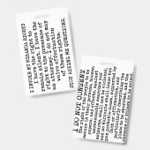 Ik Roept Mijn Miranda Rechten Op / Ik Geef Geen To Badge (Voor- en achterkant)